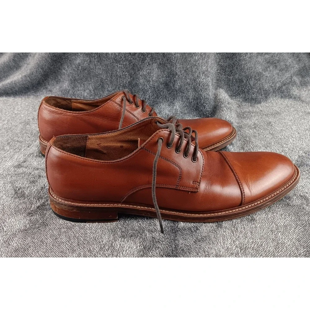 Blake McKay Mens Leather Cap‎ Toe Oxford Dress Shoes Tan Size 9